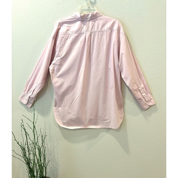 J. CREW PREMIUM WOMEN 12 XL RELAXED FIT SHIRT COTTON BLUSH PINK ROUNDED HEM MINT - Picture 3 of 10